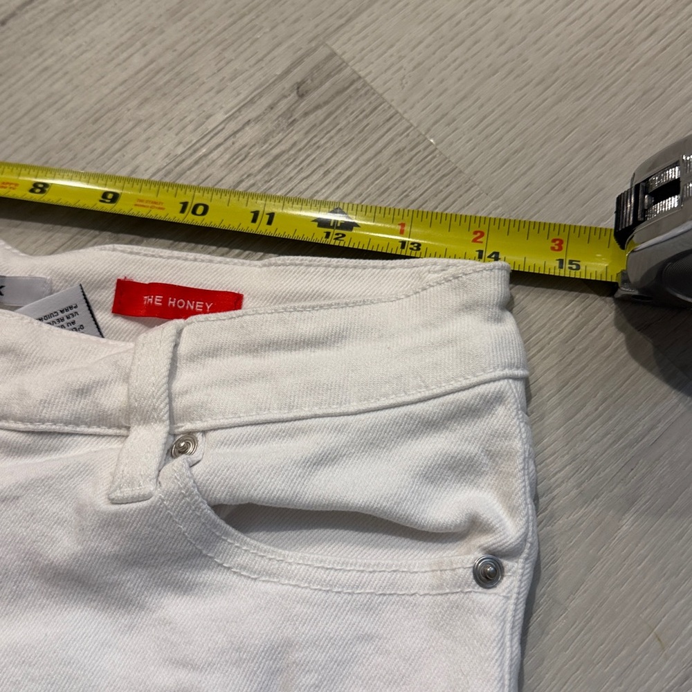 Celebrity Pink White Jean Shorts Distressed Cut-Off - Picture 6 of 8